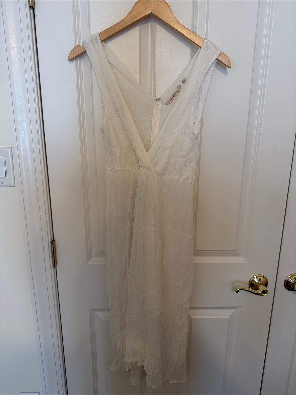 Soft Surroundings Cream Sleeveless Midi Dress
